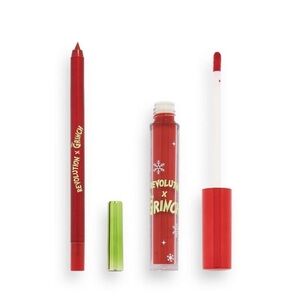 Revolution x The GRINCH Christmas Little Max Lip Kit Liner & Lipstick.